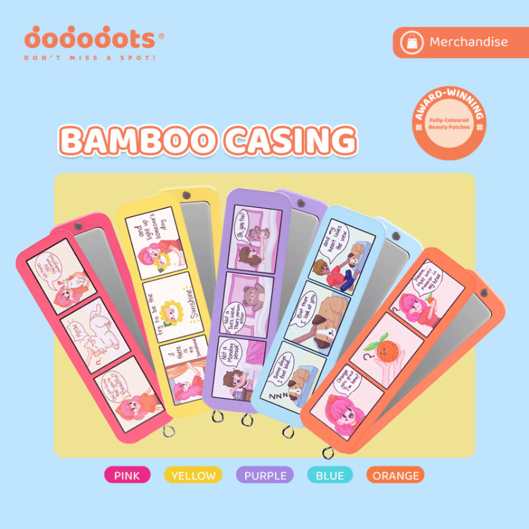 Blue Dododots Bamboo Magnetic Case with Mirror