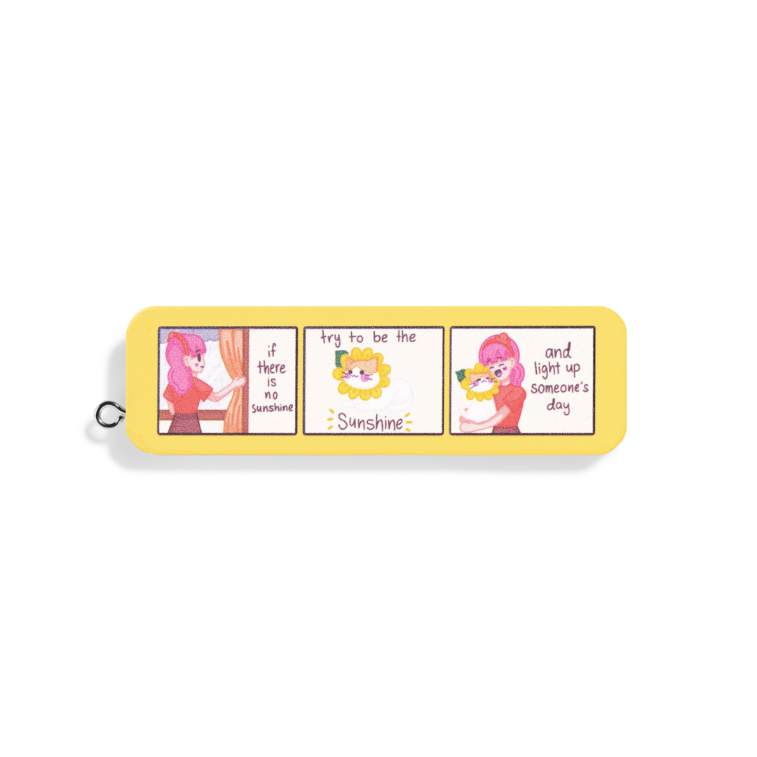 Yellow Dododots Bamboo Magnetic Case with Mirror